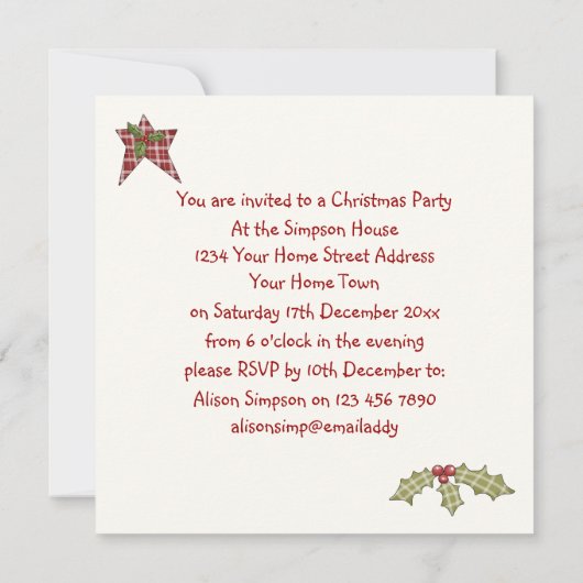 Eerste kerstfeestdagen in het ontbijt kaart (Achterkant)