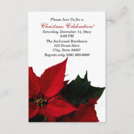 Eerste kerstfeestdagen in Poinsettia Kaart