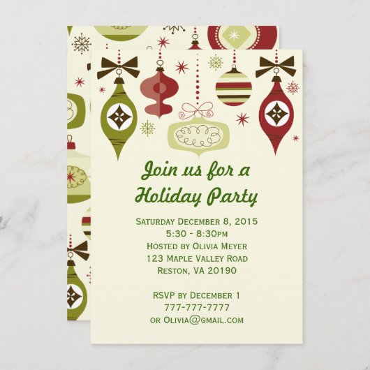 Eerste kerstfeestdagen kaart (Voorkant / Achterkant)