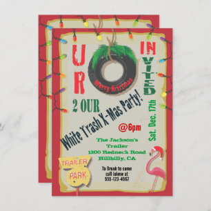 Eerste kerstfeestdagen met witte trailer kaart