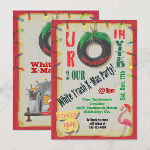 Eerste kerstfeestdagen met witte trailer kaart