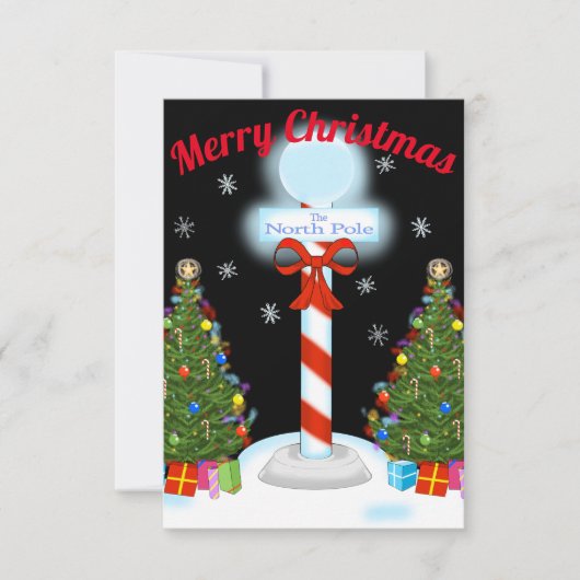 Eerste kerstfeestdagen Noordpool Kaart (Voorkant)