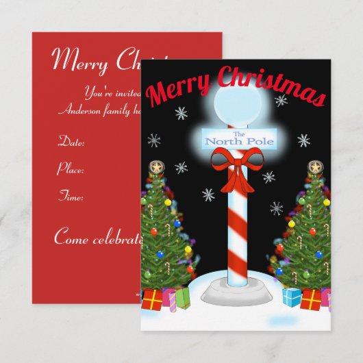 Eerste kerstfeestdagen Noordpool Kaart (Voorkant / Achterkant)