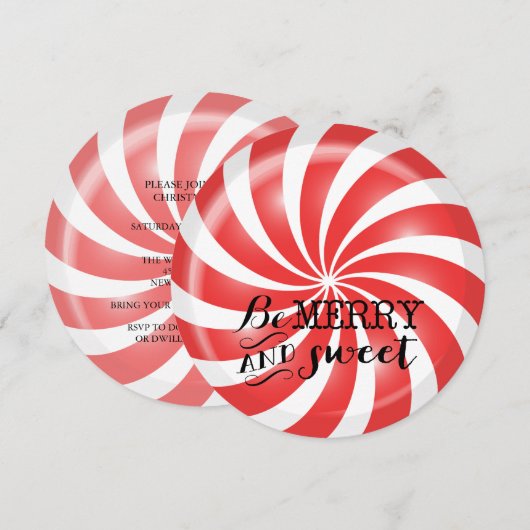 Eerste kerstfeestdagen | Peppermint Kaart (Voorkant / Achterkant)