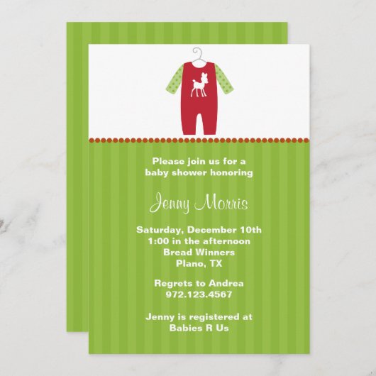 Eerste kerstfeestdagen voor baby-schoeisel kaart (Voorkant / Achterkant)