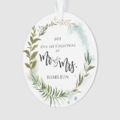 Eerste kerstfeestelijke foto van Greenery Ornament (voorkant)