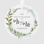 Eerste kerstfeestelijke foto van Greenery Ornament (voorkant)