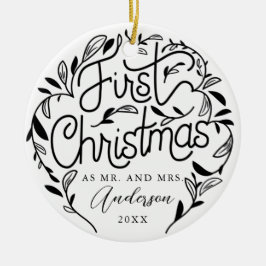 Eerste kerstfeestelijke keramische keramische fees keramisch ornament