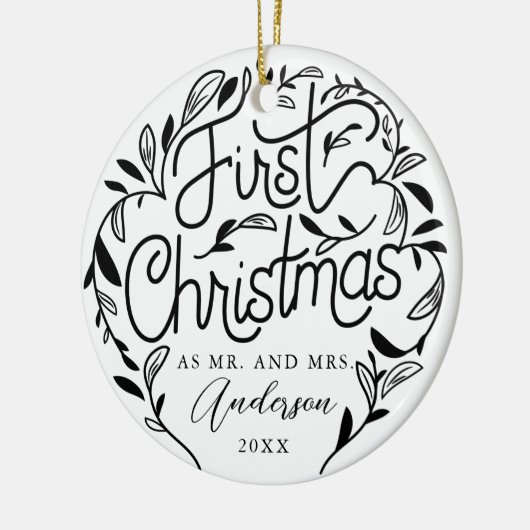 Eerste kerstfeestelijke keramische keramische fees keramisch ornament (Links)