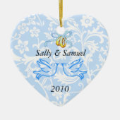 Eerste kerstfeestelijke Sjabloon Keramisch Ornament (Voorkant)