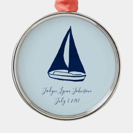 Eerste kerstfeestelijke Sjabloon Metalen Ornament (Voorkant)