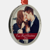 Eerste kerstfeestjaar metalen ornament (Rechts)