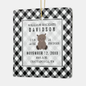 Eerste kerstfeestjes met Baby — Beer met details Keramisch Ornament (Links)