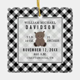 Eerste kerstfeestjes met Baby — Beer met details Keramisch Ornament