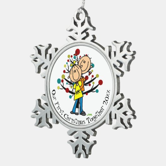 Eerste kerstfeestmaal Ornament Snowflake (Rechts)