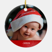 Eerste kerstfoto als grootouders koffiekopje keramisch ornament (Achterkant)