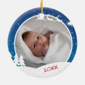 Eerste kerstfoto baby keramisch ornament (Achterkant)