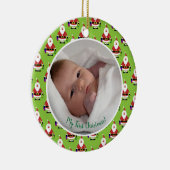 Eerste kerstfoto baby keramisch ornament (Rechts)