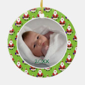 Eerste kerstfoto baby keramisch ornament (Achterkant)