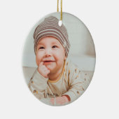 Eerste kerstfoto Baby Keramisch Ornament (Rechts)