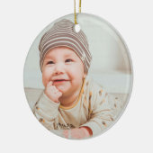 Eerste kerstfoto Baby Keramisch Ornament (Links)