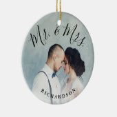 Eerste kerstfoto | De heer en mevrouw Keramisch Ornament (Rechts)