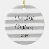 Eerste kerstfoto | De heer en mevrouw Keramisch Ornament (Achterkant)