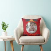 Eerste kerstfoto en naam van de baby kussen (Stoel)