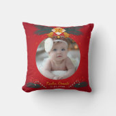 Eerste kerstfoto en naam van de baby kussen (Voorkant)