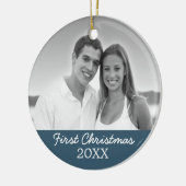 Eerste kerstfoto - enkelzijdig keramisch ornament (Links)