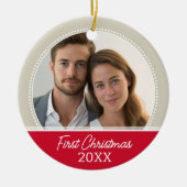 Eerste kerstfoto - enkelzijdig keramisch ornament (Voorkant)