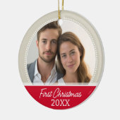 Eerste kerstfoto - enkelzijdig keramisch ornament (Links)