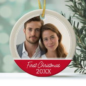 Eerste kerstfoto - enkelzijdig keramisch ornament