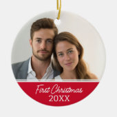 Eerste kerstfoto - enkelzijdig keramisch ornament (Voorkant)