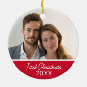 Eerste kerstfoto - enkelzijdig keramisch ornament (Achterkant)