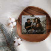 Eerste kerstfoto groene moderne typografie briefkaart