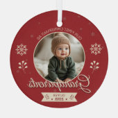 Eerste kerstfoto grootouders gepersonaliseerd glas ornament (Achterkant)