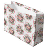 Eerste kerstfoto grootouders met foto groot cadeauzakje (Voorkant Gekanteld)