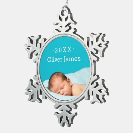 Eerste kerstfoto Holiday Ornament (Rechts)