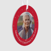 Eerste kerstfoto in de hemel gepersonaliseerd ornament (voorkant)