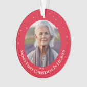 Eerste kerstfoto in de hemel gepersonaliseerd ornament (voorkant)