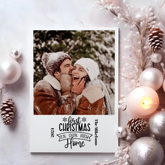 Eerste kerstfoto in ons nieuwe huis feestdagenkaart