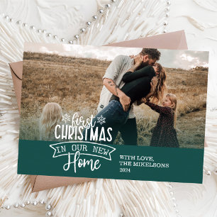 Eerste kerstfoto in ons nieuwe huis feestdagenkaart