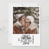 Eerste kerstfoto in ons nieuwe huis feestdagenkaart (Voorkant)