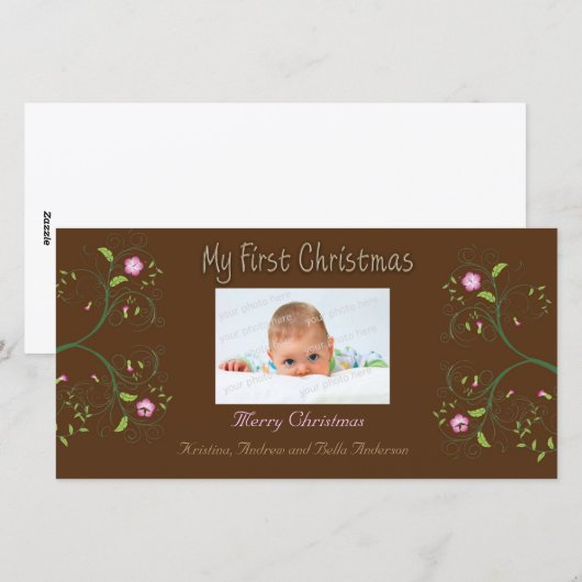 Eerste kerstfoto kaart (Voorkant / Achterkant)