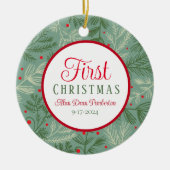 Eerste kerstfoto keramisch ornament (Voorkant)