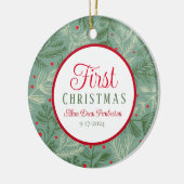 Eerste kerstfoto keramisch ornament (Links)