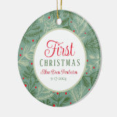 Eerste kerstfoto keramisch ornament (Links)