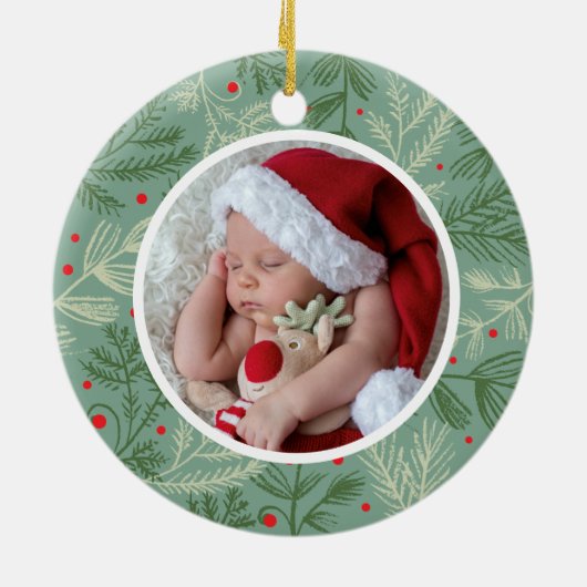 Eerste kerstfoto keramisch ornament (Achterkant)