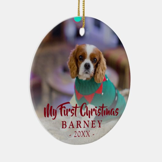 Eerste kerstfoto keramisch ornament (Rechts)